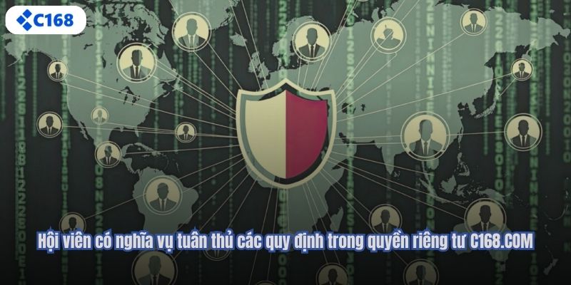 Hội viên có nghĩa vụ tuân thủ các quy định trong quyền riêng tư C168.COM
